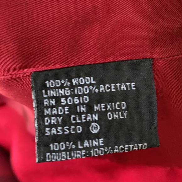 Vintage Red & Black Wool Blazer by Kasper - Picture 6 of 6